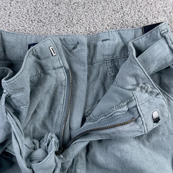 Abercrombie and Fitch Shorts Womens Medium Green Linen Blend Waist Tie NEW NWT - Picture 5 of 15